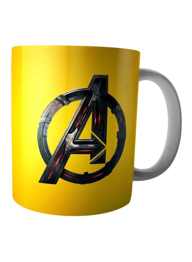 ويب أفندي مج من السيراميك بطبعة أصفر/ رمادي/ أحمر