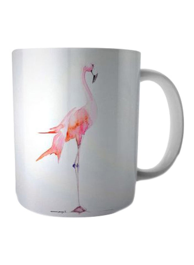 فاست برينت مج من السيراميك بطبعة أبيض/زهري/برتقالي