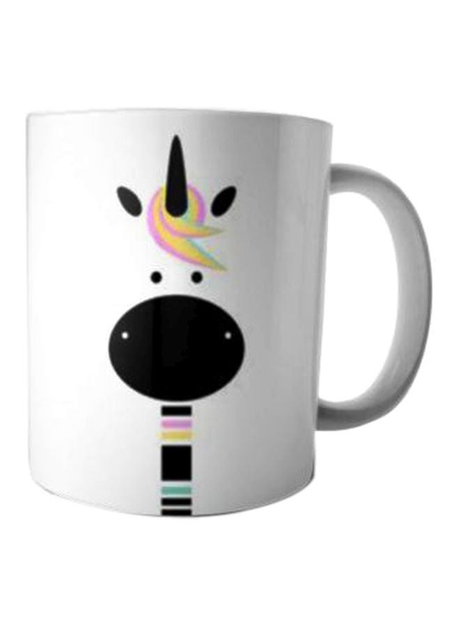 فاست برينت مج قهوة من السيراميك مزين بطبعة أبيض/ أسود