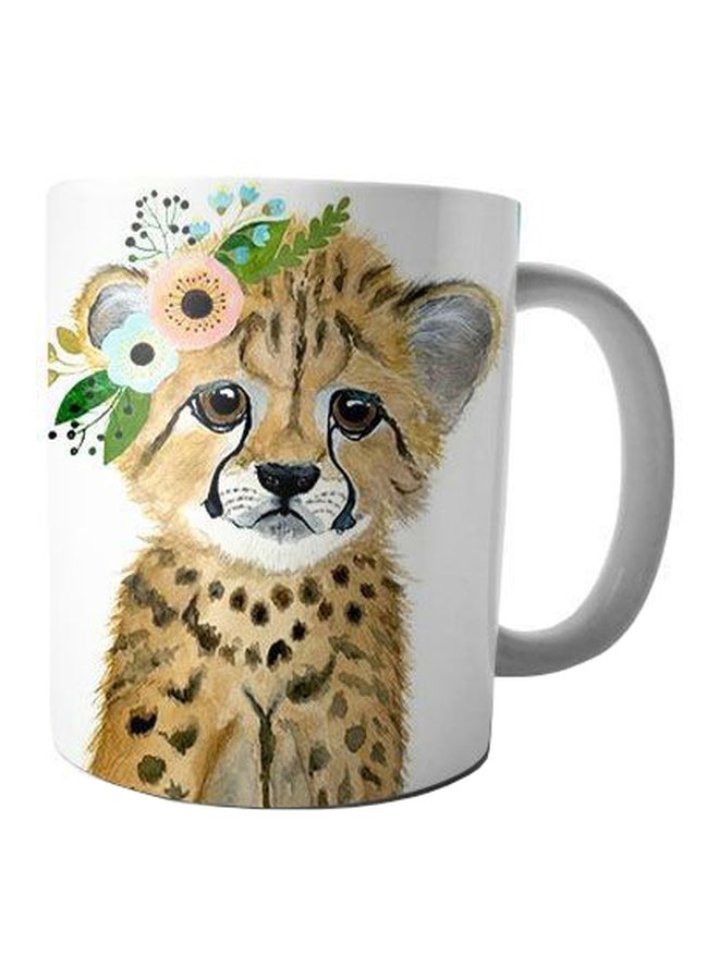 Fast Print Printed Ceramic Coffee Mug White/Brown/Green Standard