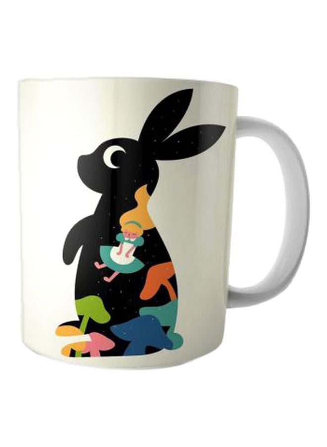 فاست برينت مج قهوة من السيراميك مزين بطبعة أبيض/أسود/أخضر