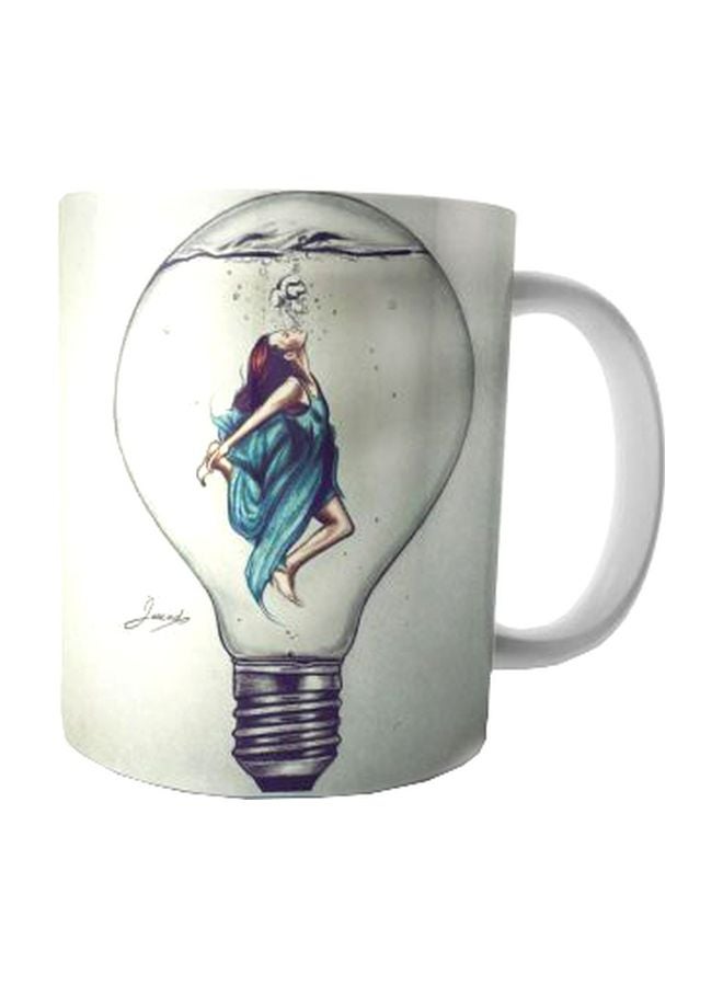 فاست برينت مج من السيراميك بطبعة أبيض/أزرق/فضي