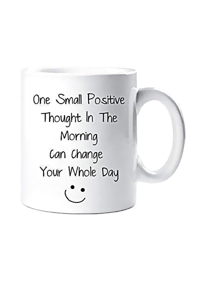 بي اتش مج قهوة من السيراميك مزين بطبعة أبيض/ أسود