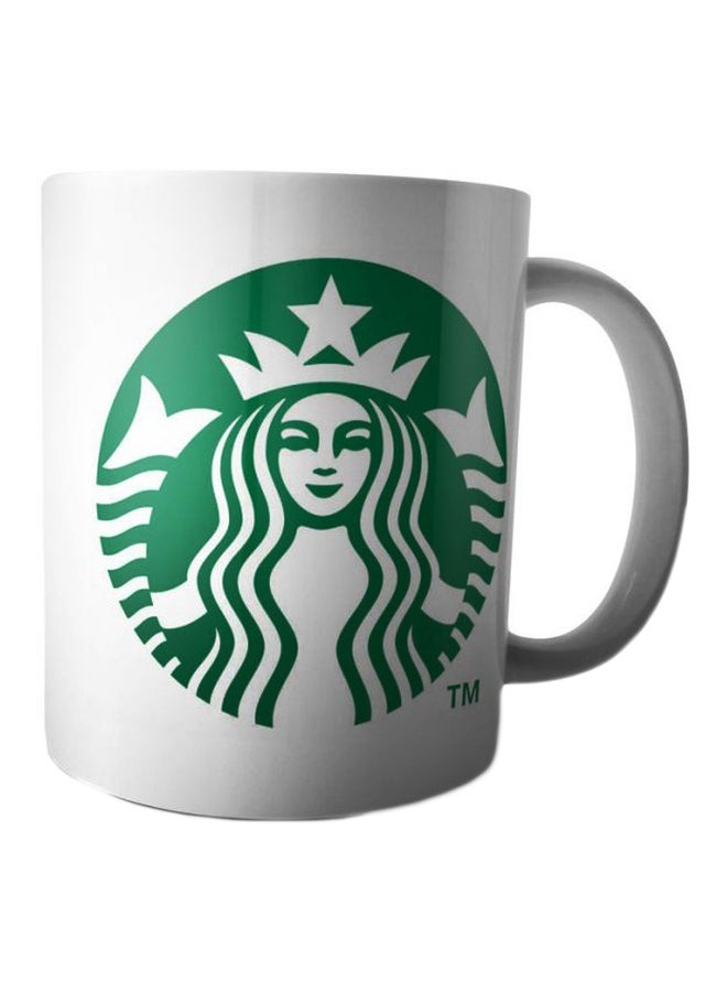 Web Afandy - Printed Ceramic Mug White/Green - Image 1