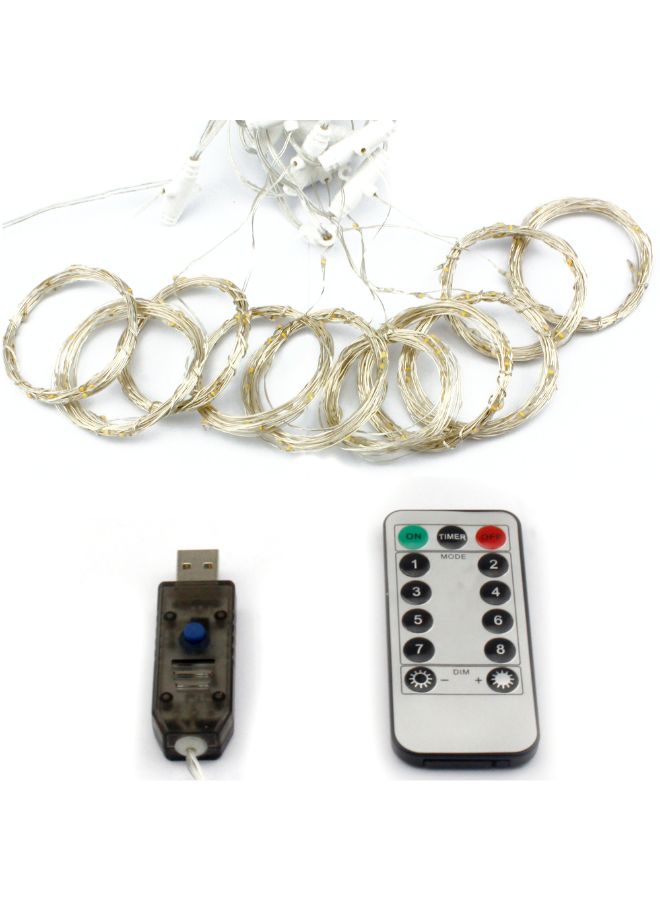 Generic - 300-LED Window Curtain String Light With Remote Control White 39.98 x 17.52 x 80mm - Image 1