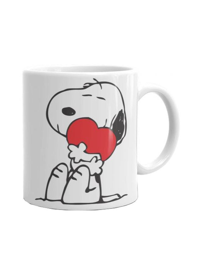 Snoopy Printed Mug White/Black/Red Standard