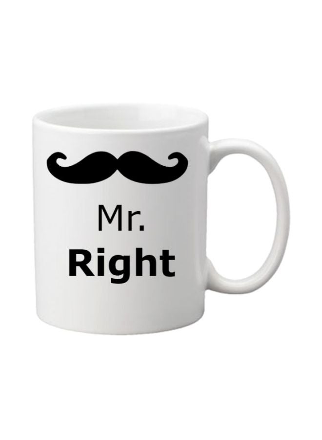 Mr Right Printed Mug Black/White 