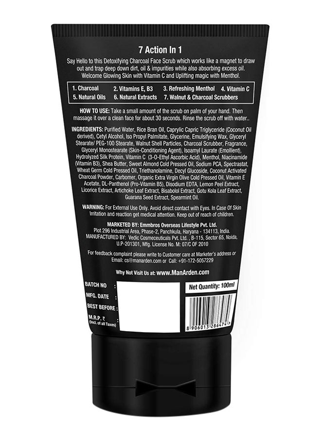 Man Arden - 7X Activated Charcoal Face Scrub 100ml - Image 1