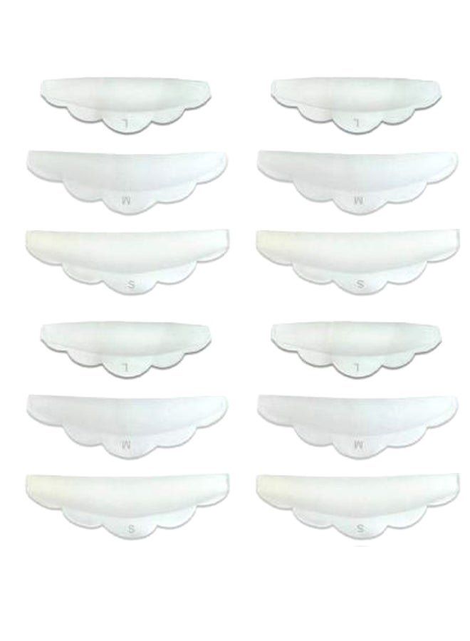 mwellewm 12-Piece Eyelash Lifting Curler Shield Pad Set White - Image 1