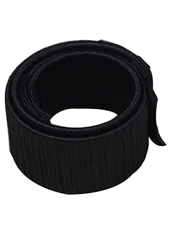 تشاندركاش أداة لتصفيف الشعر على شكل كعكة دونات فرنسية ملتفة أسود