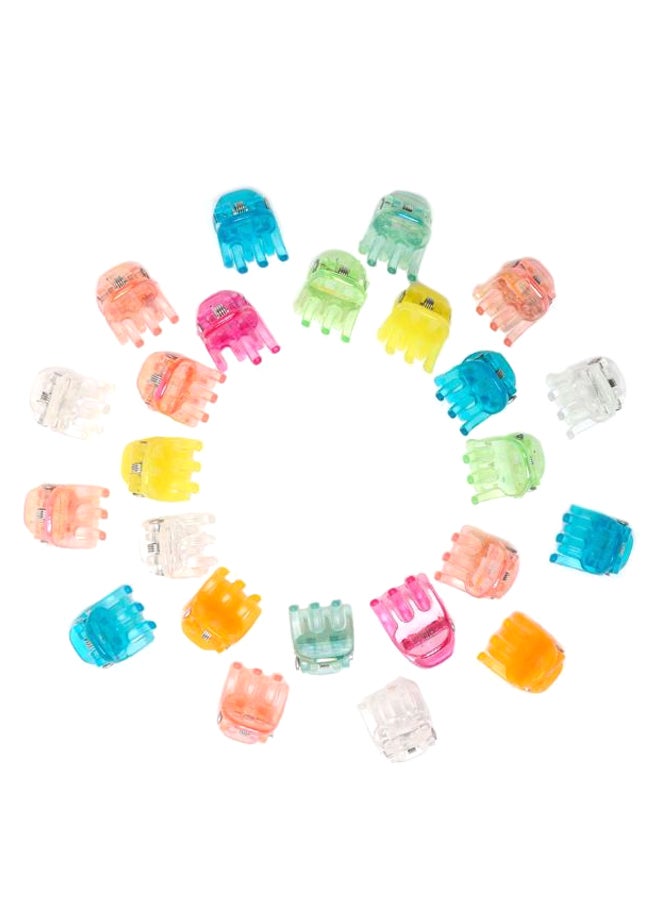 قودي  طقم مشابك شعر مخلبية صغيرة كلاسيكية مكون من 24 قطعة متعدد الألوان