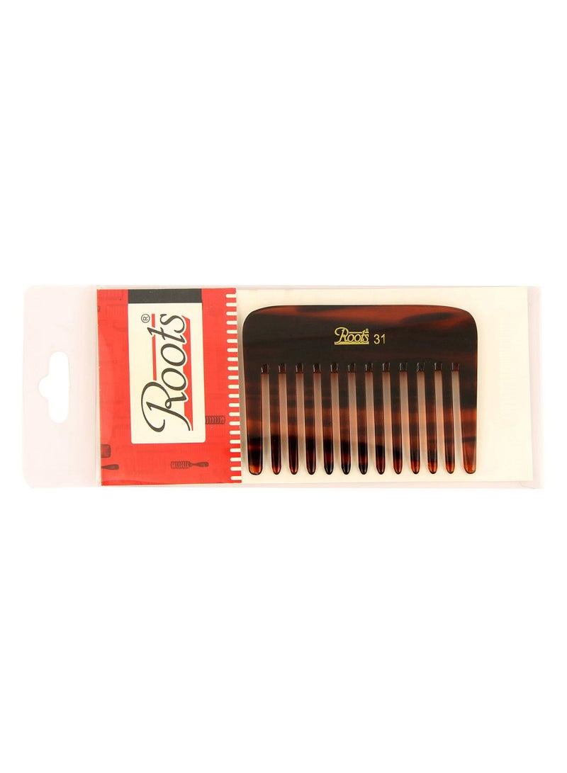 Roots Hair Comb With Wide Teeth For Thick Short Hair Brown - Image 2