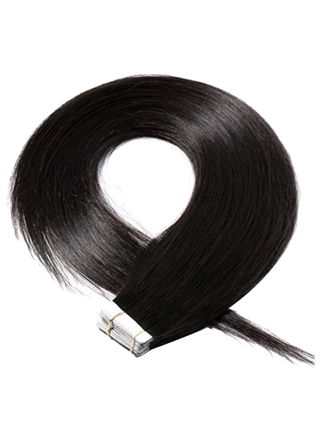 SEGO 20-Piece Rooted Tape In Straight Hair Extensions Set 1B Natural Black 20inch