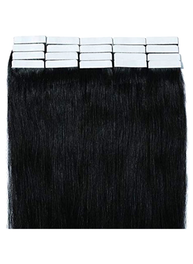 SEGO 20-Piece Rooted Tape In Straight Hair Extensions Set 1B Natural Black 20 x 18inch