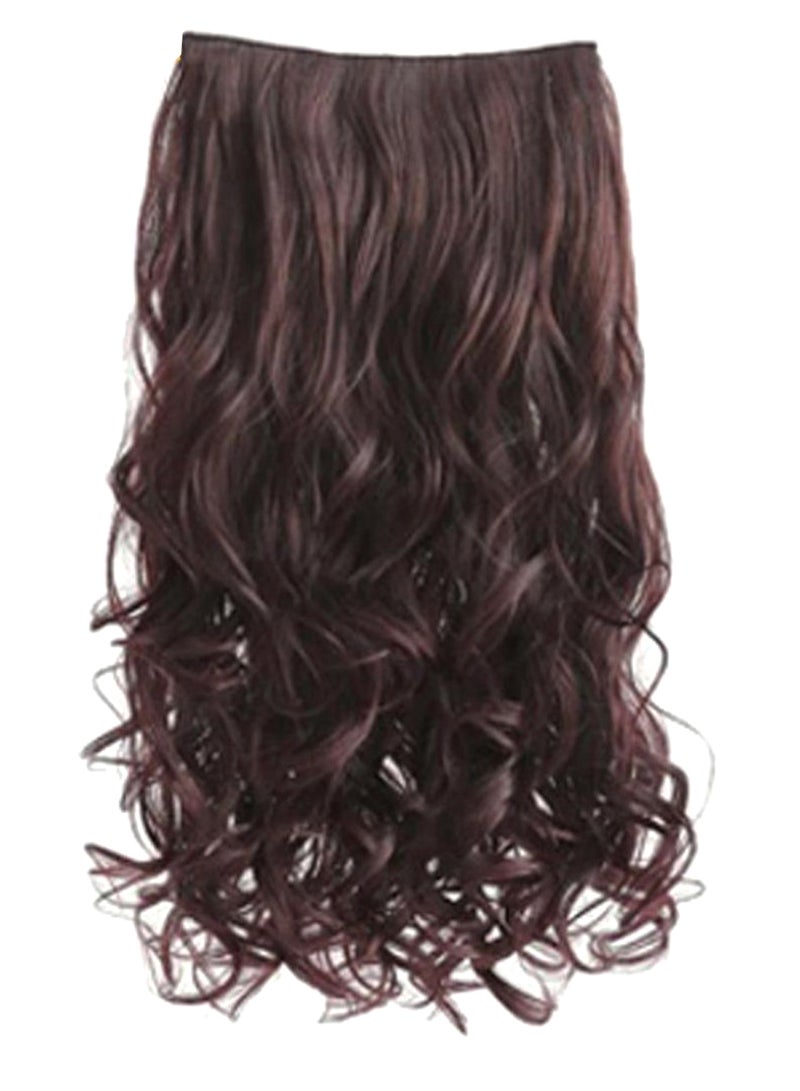 5 Clip-Curly And Wavy Hair Extension Maroon/Brown 26inch