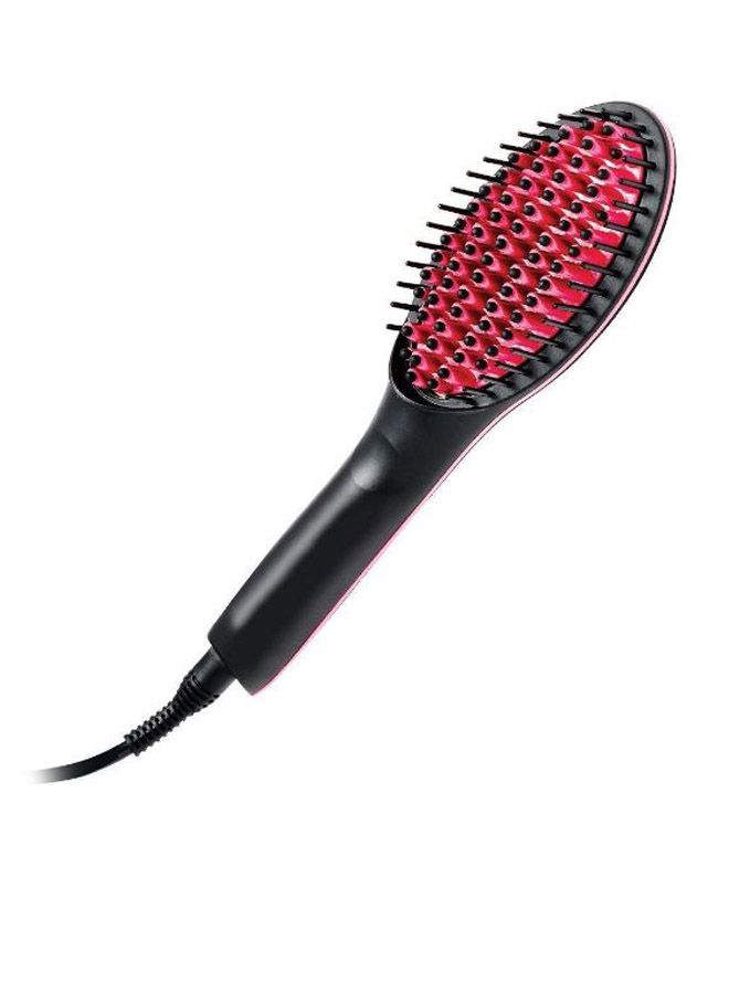 2-In-1 Hair Straightening Brush Pink/Black