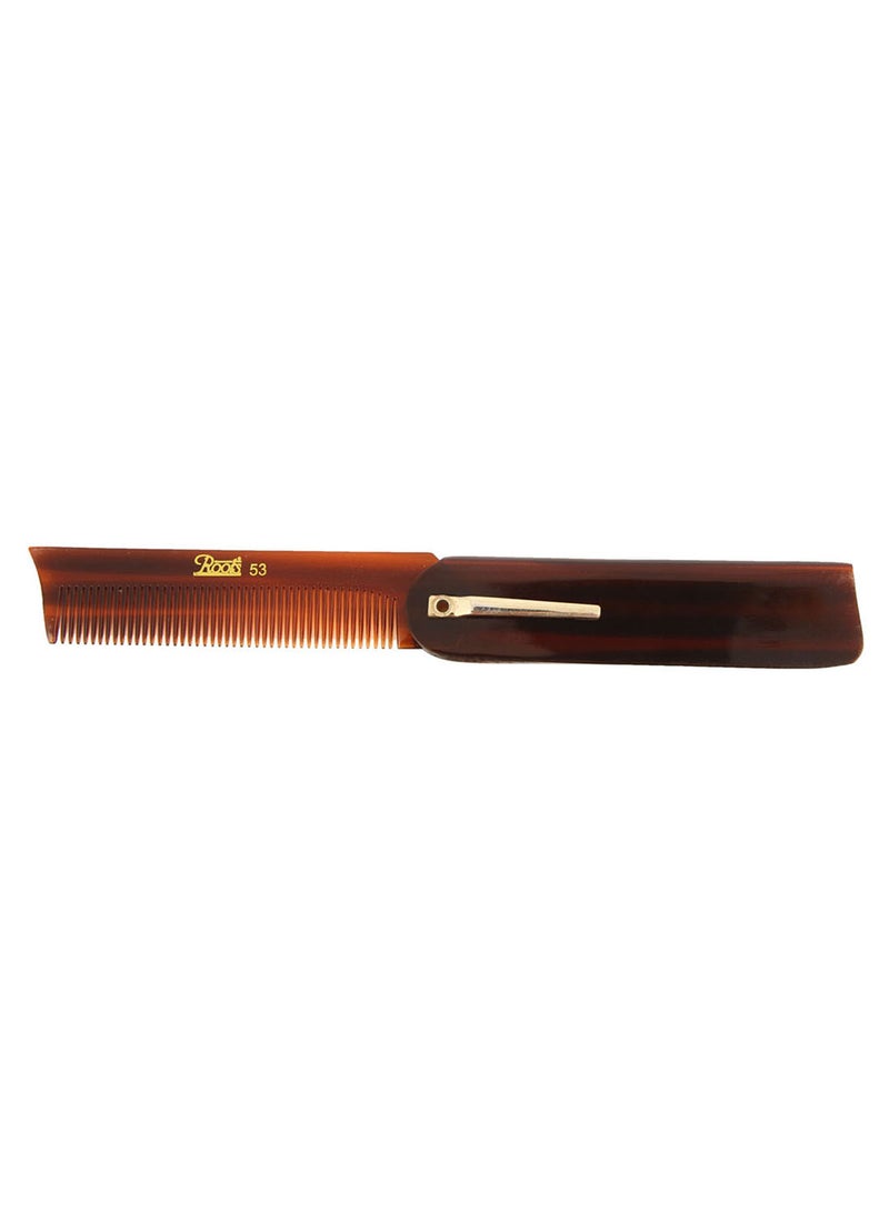 Foldable Pocket Comb Brown