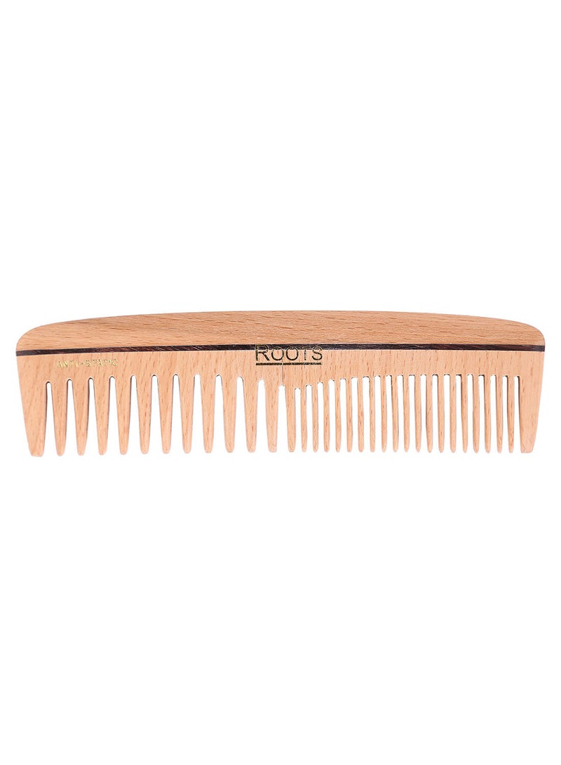 Roots Wooden Hair Comb Beige