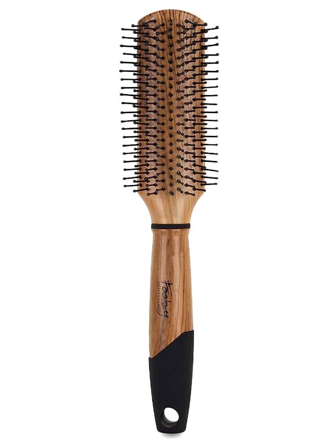 فولزي فرشاة شعر مسطحة أسود / بيج