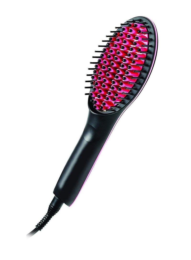 فرشاة 2 في 1 لتجعيد الشعر أو فرده أسود/وردي