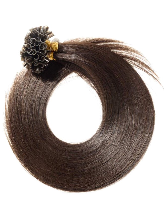 سيجو وصلات شعر مستقيمة حريرية 100 مضفرة مُسبقة على شكل حرف U 02 بني داكن 22بوصة