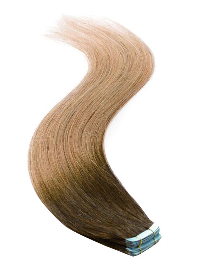 سيجو مجموعة وصلات شعر  بتصميم مفرود من 40 قطعة أشقر داكن/ بني متوسط 18بوصة