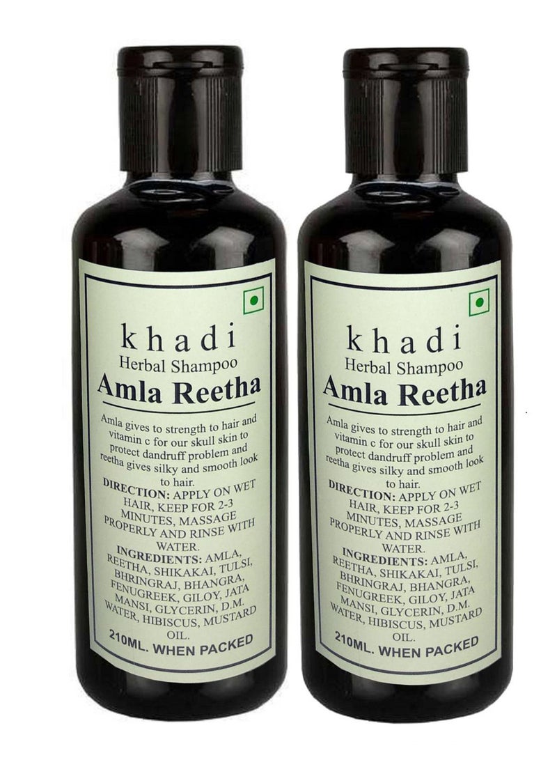 Khadi Herbal 2-Piece Amla And Reetha Hair Shampoo Set 2 x 210ml