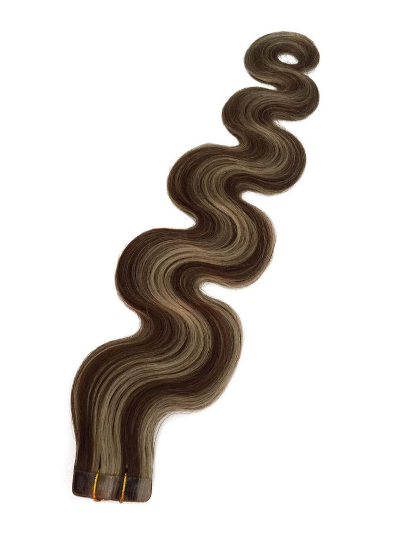 Smartinnov 20-Piece Soft Silky Remy Hair Extension Set 4/613 Medium Brown/Bleach Blonde 22inch - Image 1