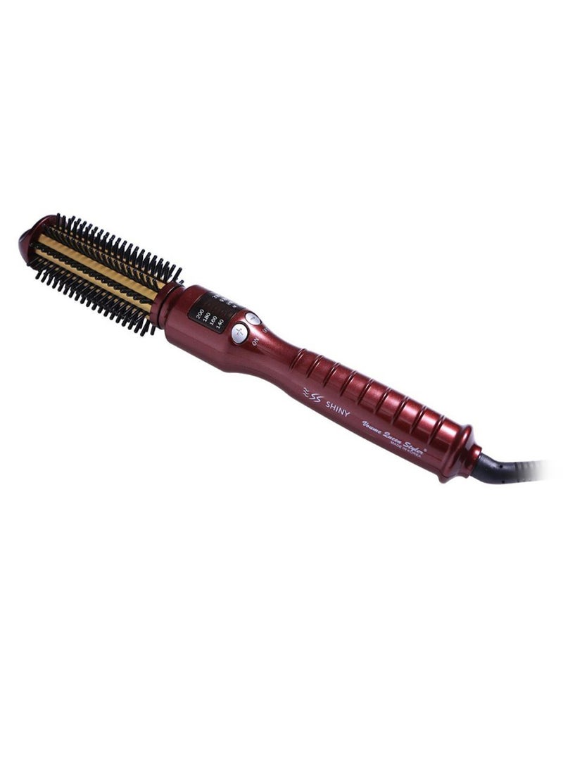 SS Shiny Korea - Curling Hair Iron Air Brush Red/Black - Image 1