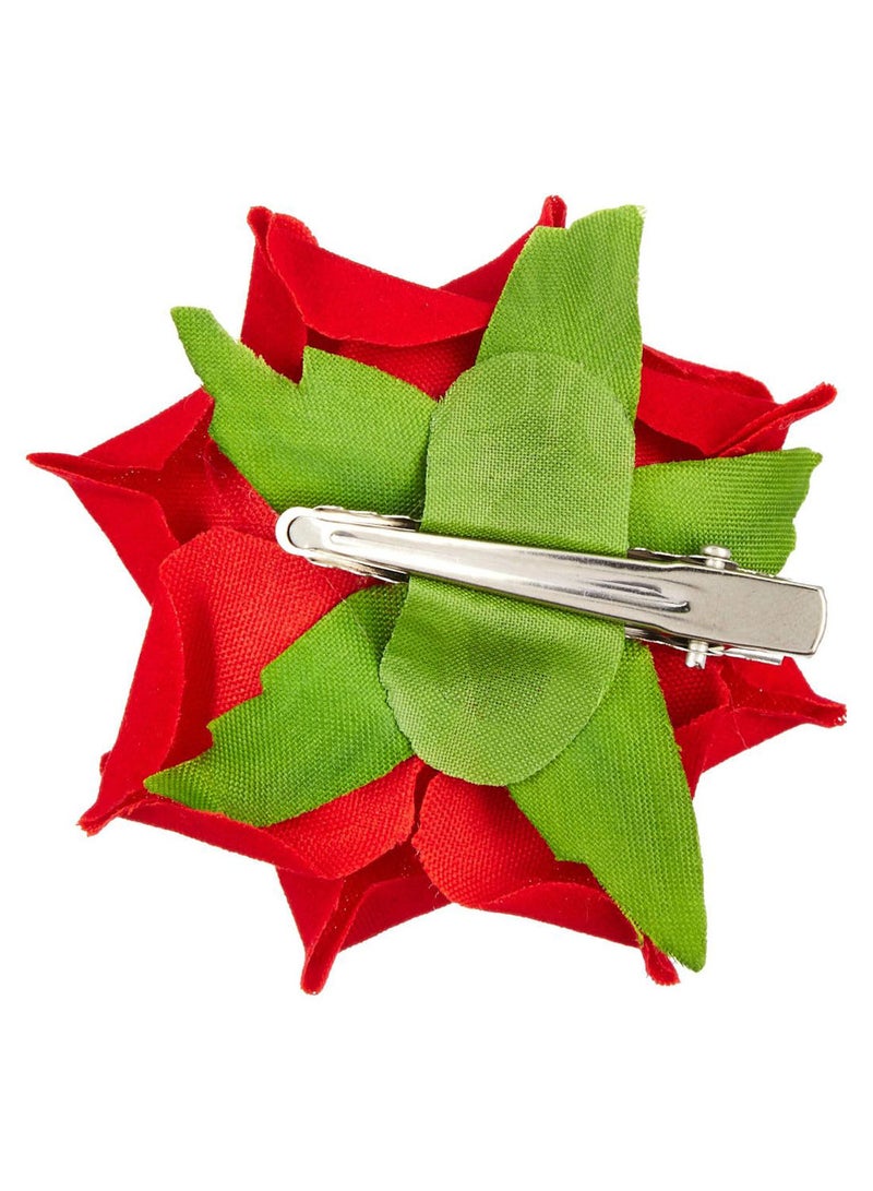 تشاندركاش مجموعة أدوات شعر على شكل موزة لعمل تصفيفة البف ومشبك على شكل وردة من 4 قطع أسود/أحمر - Image 2