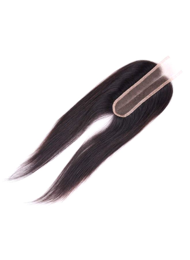 Deep Part Bleached Knots Brazilian Straight Hair Wig Black 12inch