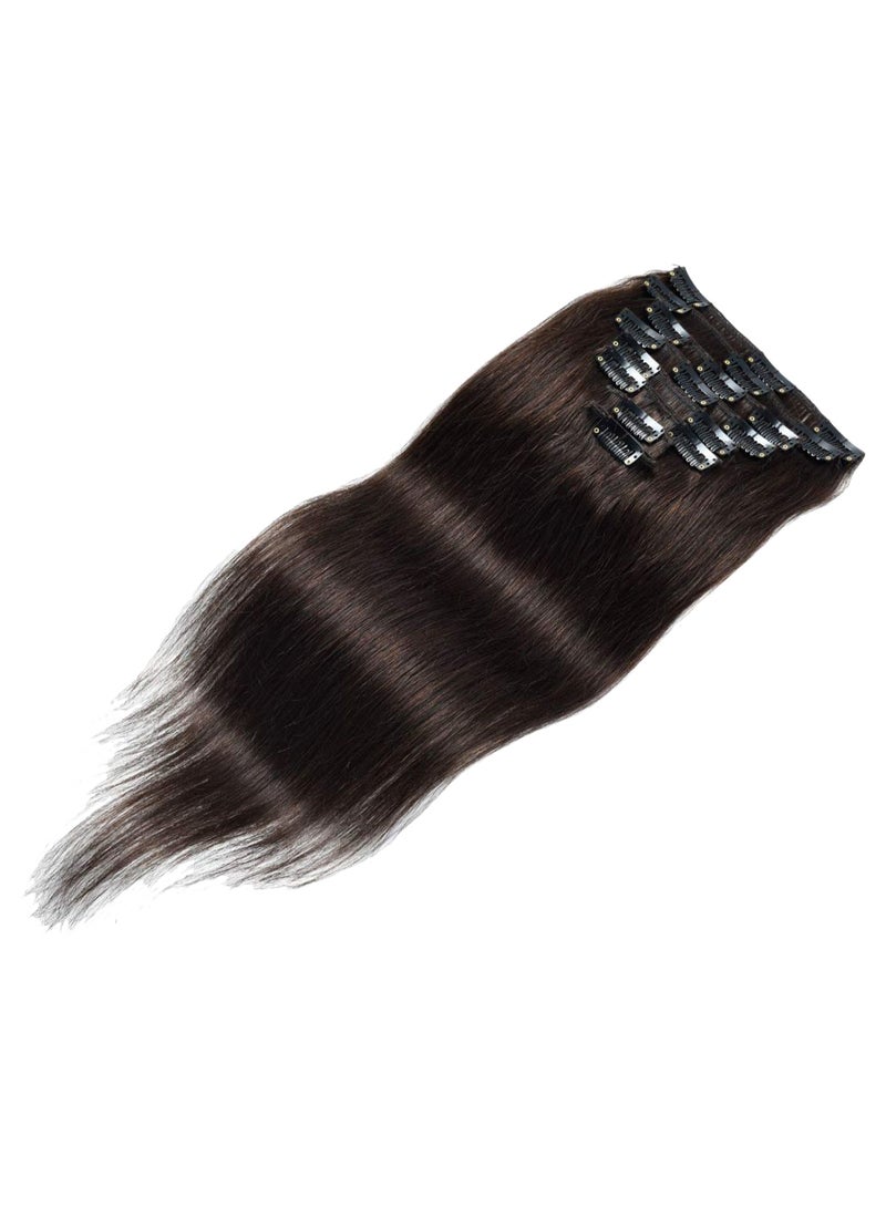 Rose bud 8-Piece Clip-In Hair Extensions Set Black 14-22inch  - Image 1