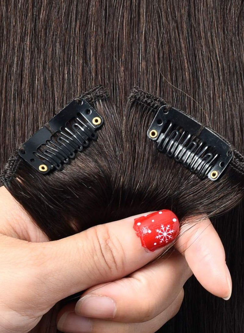 Rose bud 8-Piece Clip-In Hair Extensions Set Black 14-22inch  - Image 3