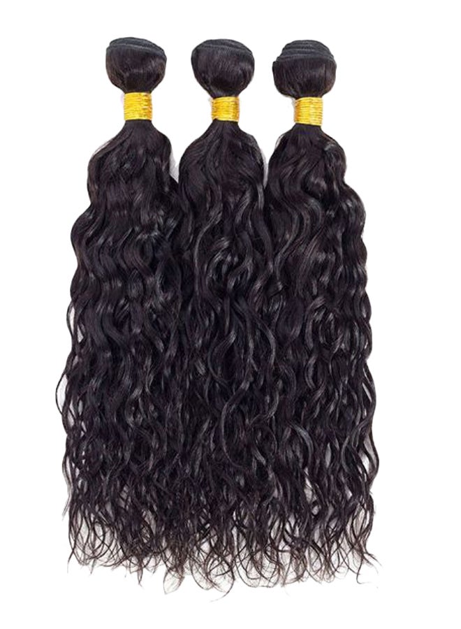 ROYAL IMPRESSION 3-Piece 10A Brazilian Virgin Natural Wave Hair Wig Set Black 