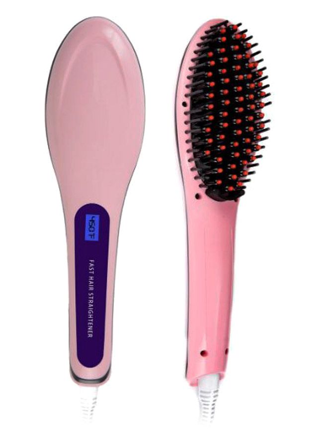 Electric Hair Straightener Brush Black/Pink
