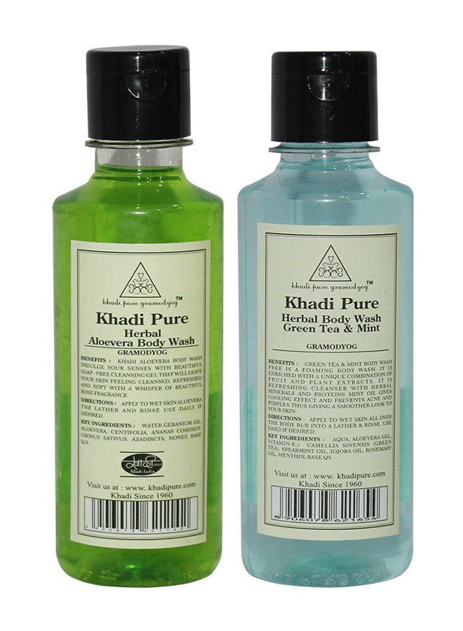 كادي مجموعة غسول جسم بالألوفيرا والشاي الأخضر والنعناع - قطعتان - Image 1
