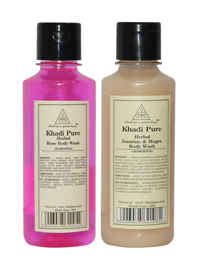 Khadi 2-Piece Herbal Jasmine Mogra And Rose Body Washe Set  - Image 1