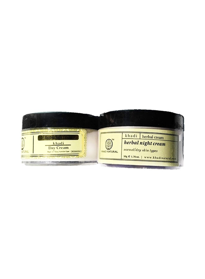 Khadi Natural Pack Of 2 Herbal Day & Night Creams 50grams 
