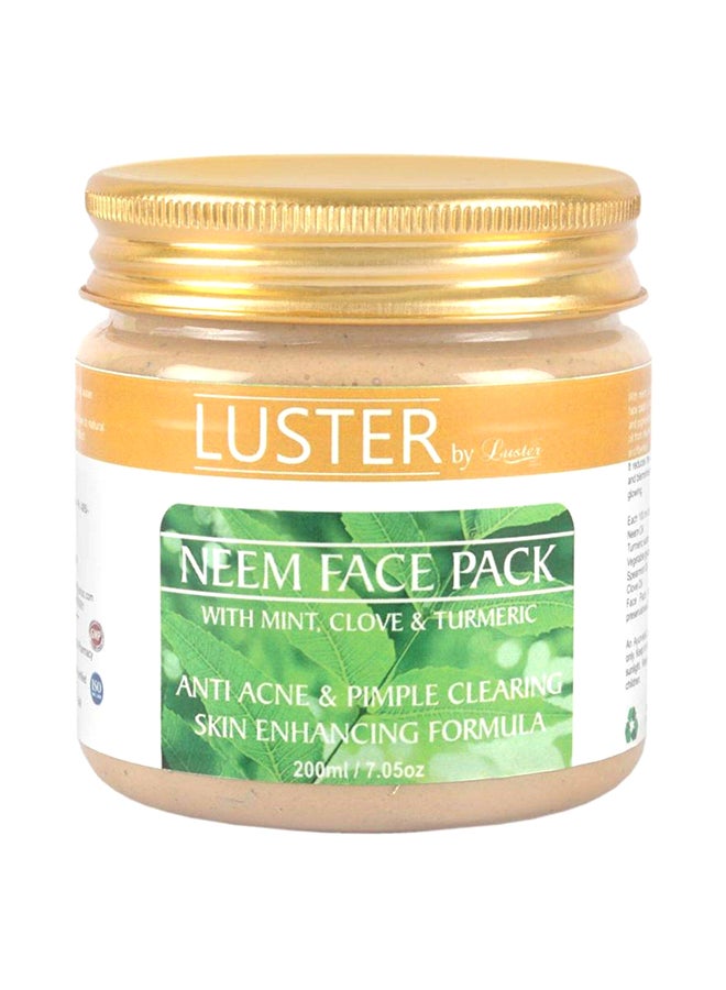 LUSTER Anti Acne & Pimple Clearing Neem Face Pack Multicolour 200ml 