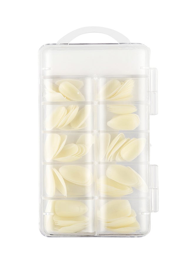 فولزي 100 قطعة من أظافر مستعارة طبيعية من الإكريليك بتغطية كاملة لتزيين الأظافر بيج