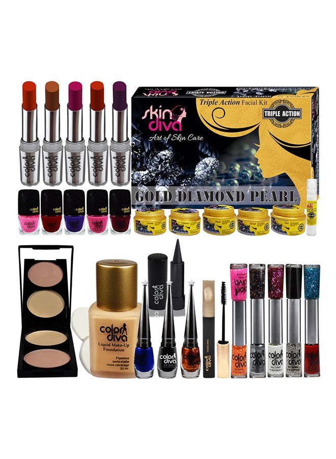 adbeni 29-Piece Festive Speciality Big Makeup Set Multicolour - Image 1