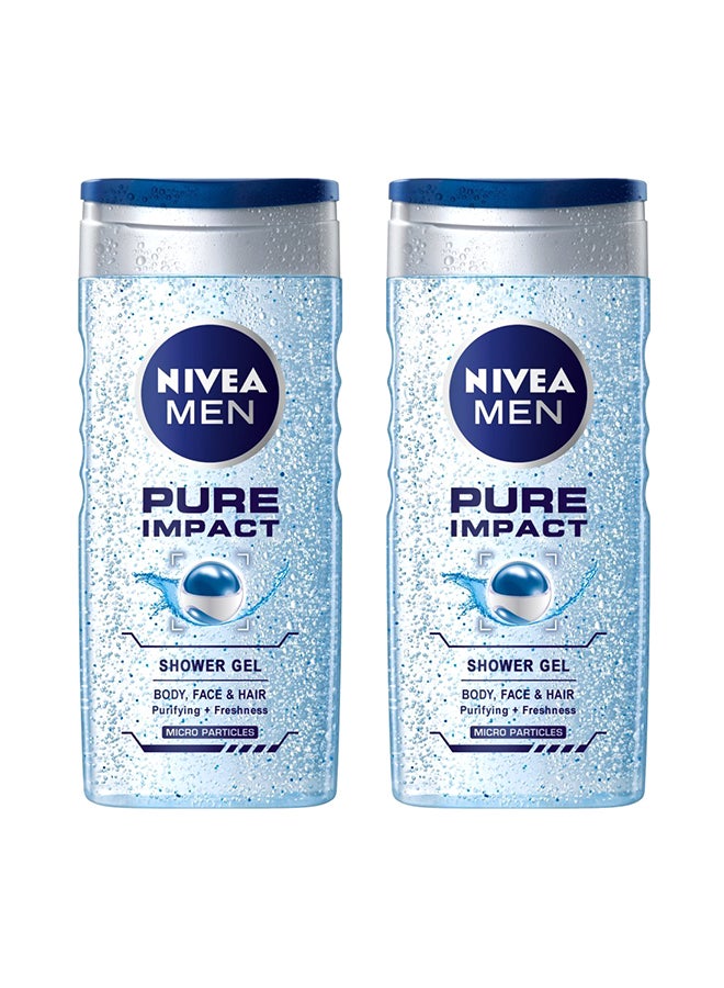 Nivea Pack Of 2 Pure Impact Shower Gel 500ml - Image 1