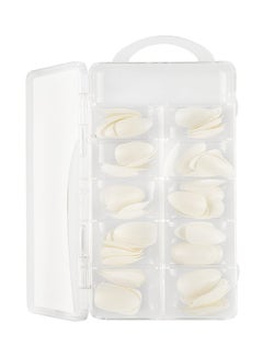 100-Piece Full Cover False Oval Nail Tip Set White
