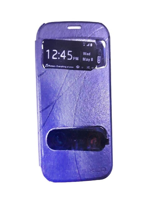 Flip Cover With Screen Protector For Apple iPhone 5S Blue
