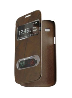 Flip Case Cover For Samsung Galaxy Core Brown