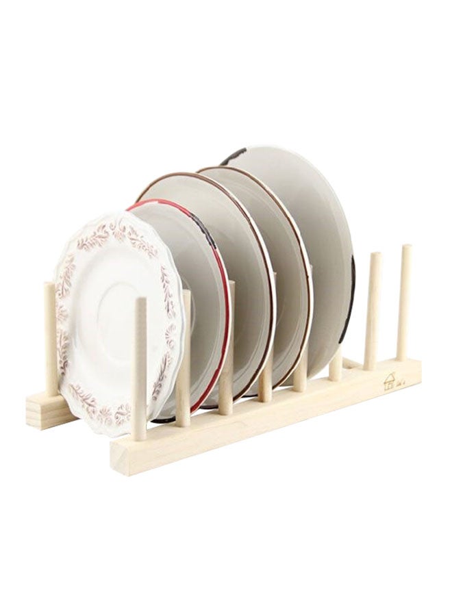 Gulfdealz Wooden Dish Rack Drainer And Plates Holder Beige 6 x 4 x 1inch - Image 1