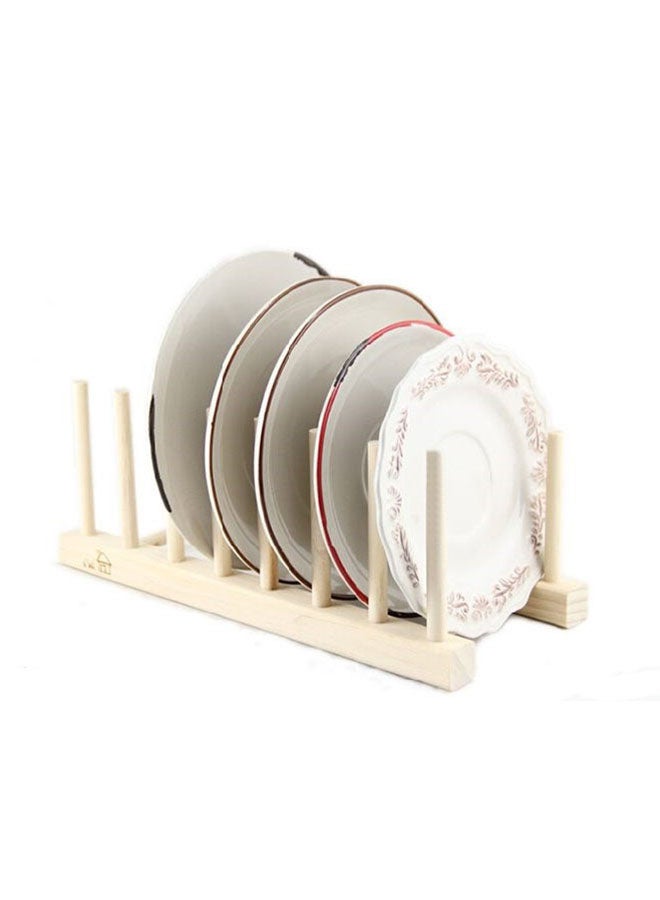 Gulfdealz Wooden Dish Rack Drainer And Plates Holder Beige 6 x 4 x 1inch - Image 2