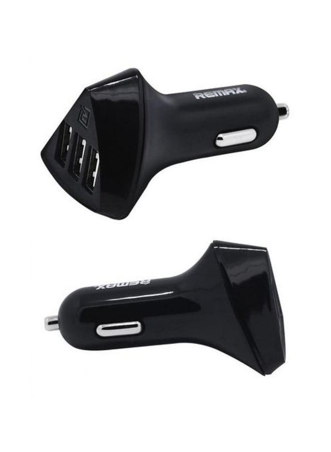 ريماكس شاحن سيارة بثلاث منافذ USB أسود - Image 2