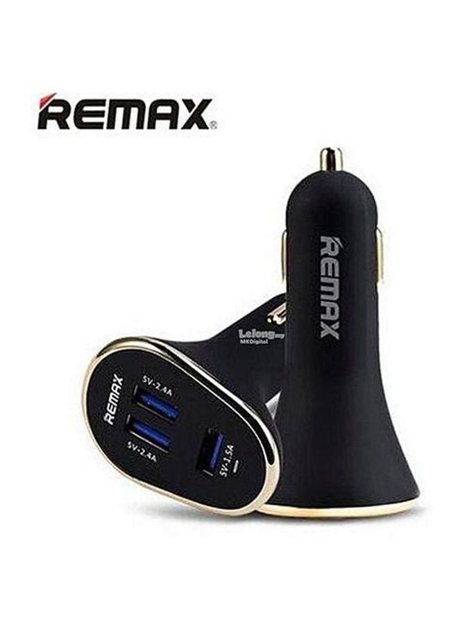 REMAX USB Car Charger Black/Gold - Image 2