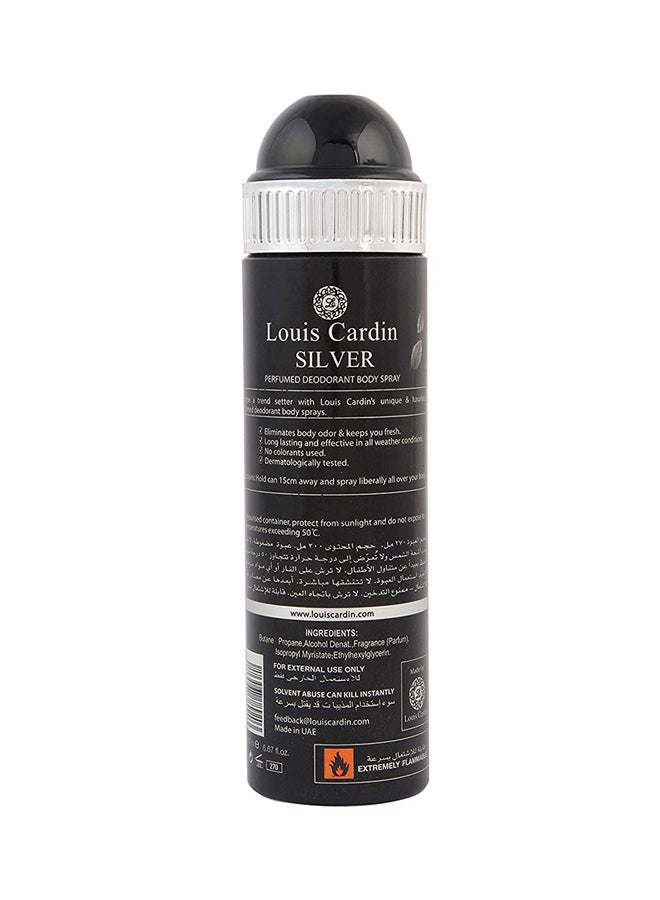 Louis Cardin Silver Body Spray 200ml  - Image 2